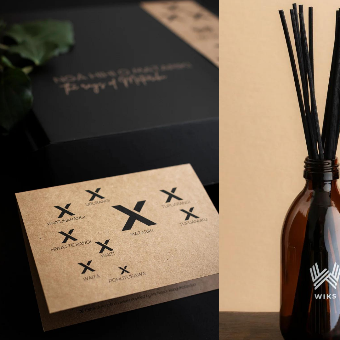 Maori matariki themed candles and diffuser set